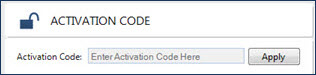 Activation code field screenshot