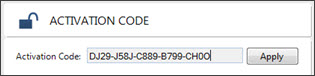 Activation code example screenshot