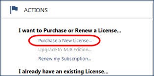 Purchase new license link screenshot