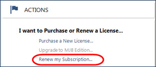 Renew subscription link screenshot